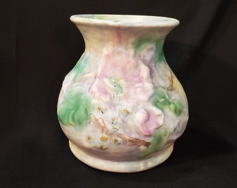 Weller Ware Pottery, 1920's, Silvertone floral vase, Arts and Crafts era