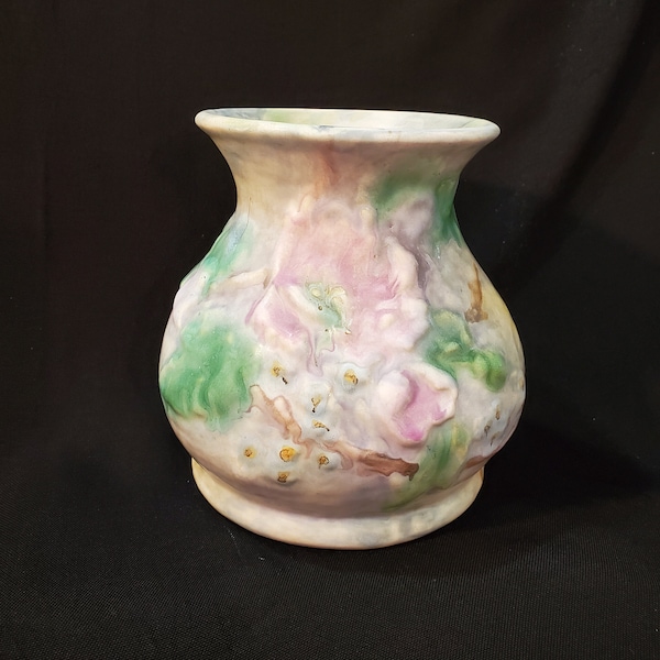Weller Ware Pottery, 1920's, Silvertone floral vase, Arts and Crafts era