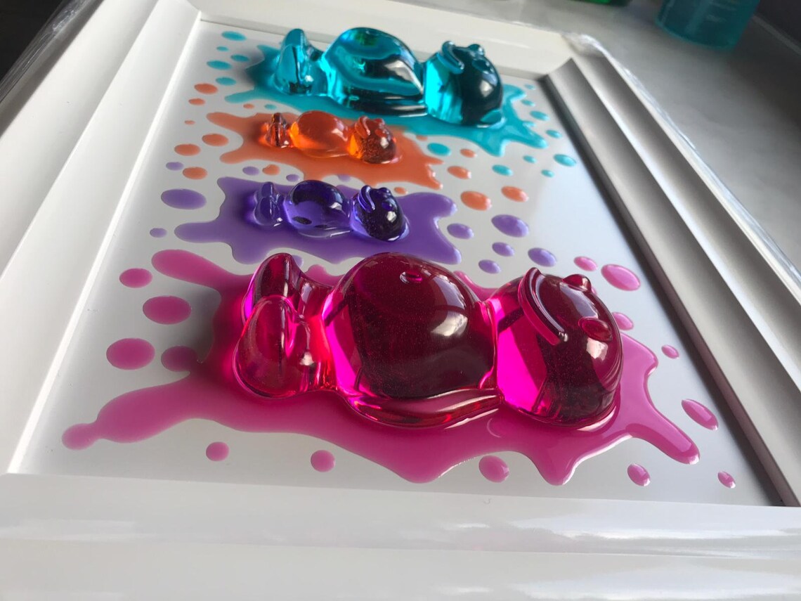 Jelly Baby Family Picture Resin art Jelly Baby Wall Decor Etsy