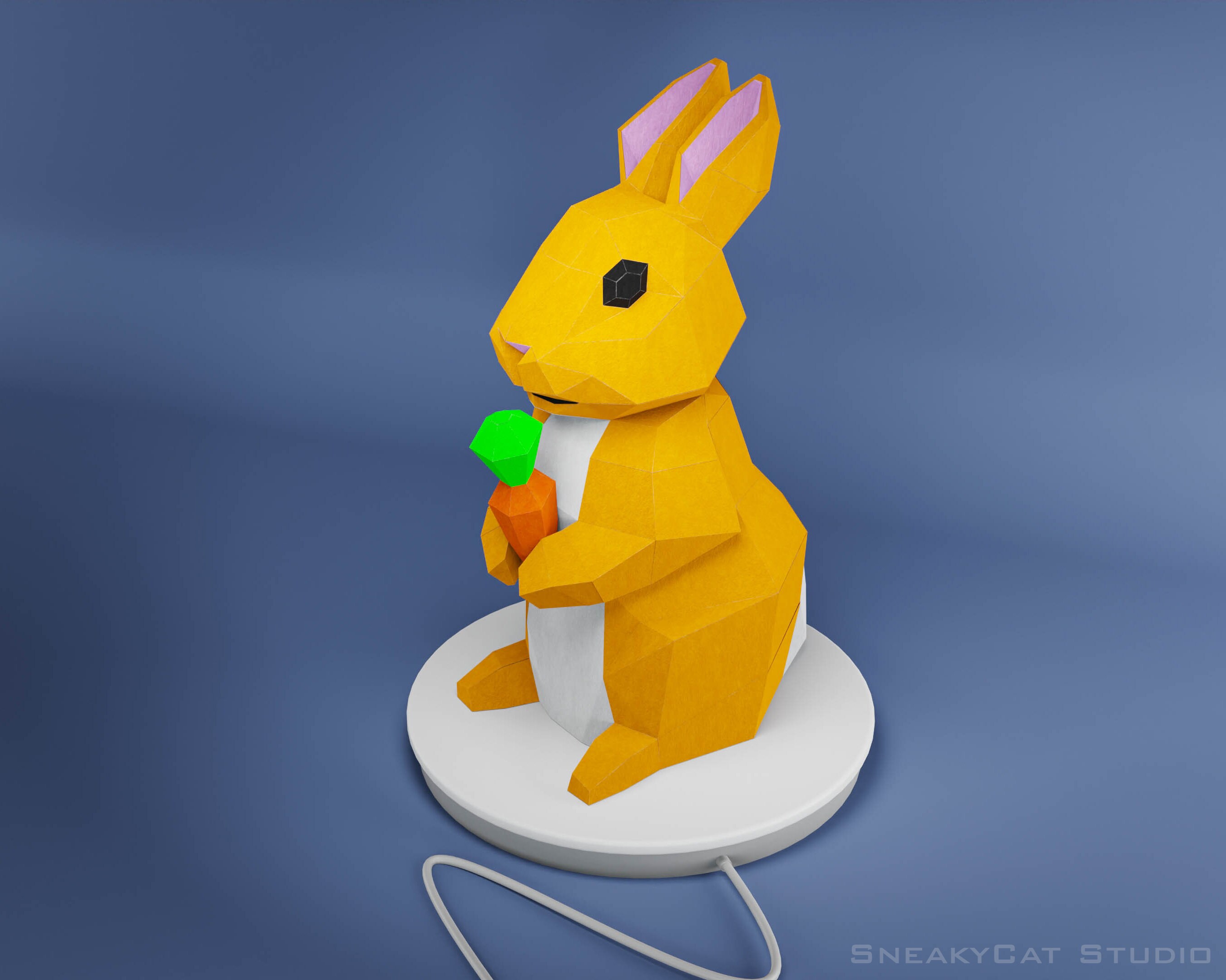 Papercraft Rabbit Easter Decor Paper Animal Cute Rabbit Easter Etsy