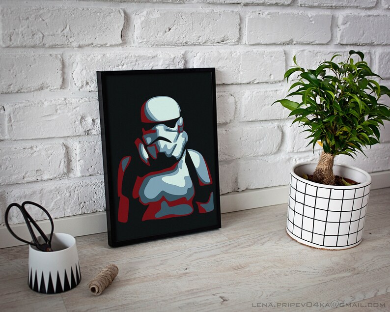 Light box Stormtrooper SVG Silhouette paper shadow papercraft laser craft cut papercut cutting PDF JPG Pattern template download