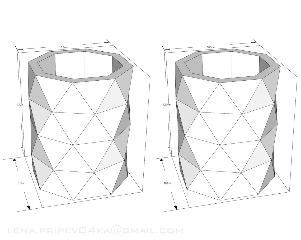 Download Vase SVG Planter papercraft low poly Template flowerpot DIY | Etsy
