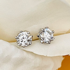 Moissanite Stud Earrings Certified Moissanite With 18K Gold - Etsy