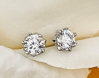 1 Carat Moissanite Studs, Sterling Silver Studs, Moissanite Earrings, Moissanite Jewelry, Moissanite Gift Studs, Woman’s Stud Earrings