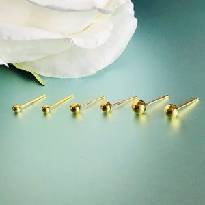 Simple 3mm-4mm-5mm Silver & Gold Ball Studs, Tiny Ball 925 Sterling Silver Stud Earrings, Silver-Gold Ball Studs, Solid Ball Dot Studs