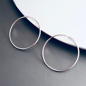925 Sterling Silver Hoop Earrings, Small-Medium-Large Silver Hoop Earrings, Variety Size Hoop Earrings, 20m-30mm-40mm-50mm Hoop Earrings