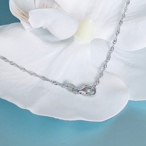 2.5mm Singapore Chain, 16-20 Inch Sterling Silver Chain Necklace, 925 Solid Sterling Silver Singapore Chain Necklace, Italian Silver Chain