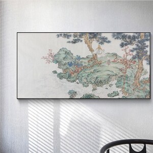 Authentic original Chinese traditional landscape painting, Hand-painted fine-brush Shan Shui painting, Chinese royal style Gongbi landscape