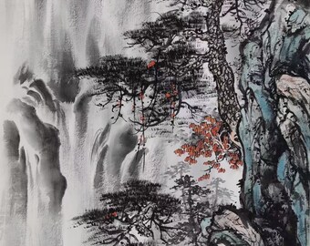 【原画】水墨画 松と山の景色 額縁付き 和風アート 一点物 原画】水墨画 松と山の景色 額縁付き 和風アート 一点物 - メルカリ