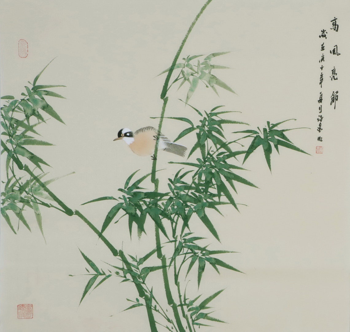 Handpainted Bamboo Brush Painting Original Ink Wash Bamboo Etsy