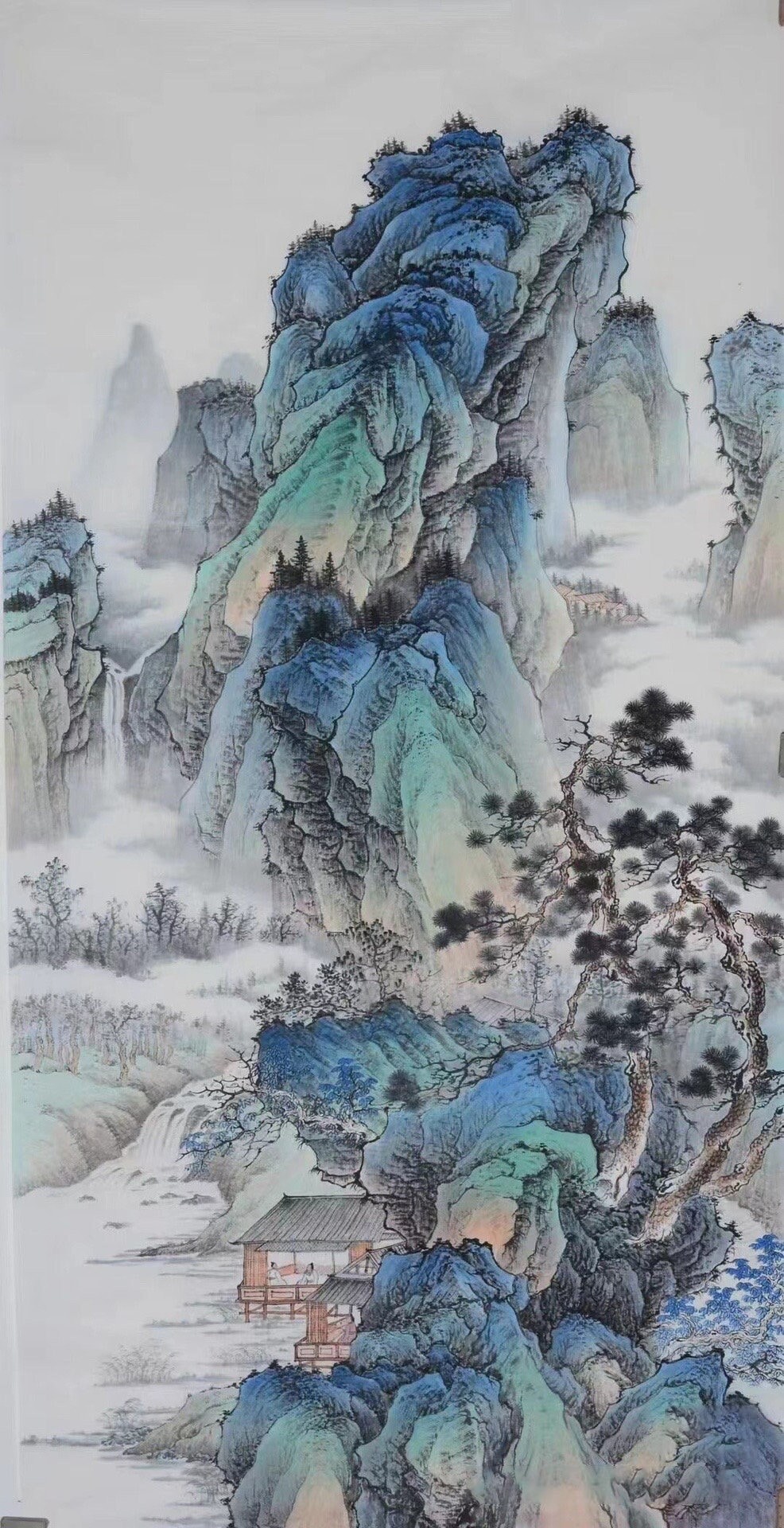 Chinese Ancient Misty Mountain Landscape Painting, Original
