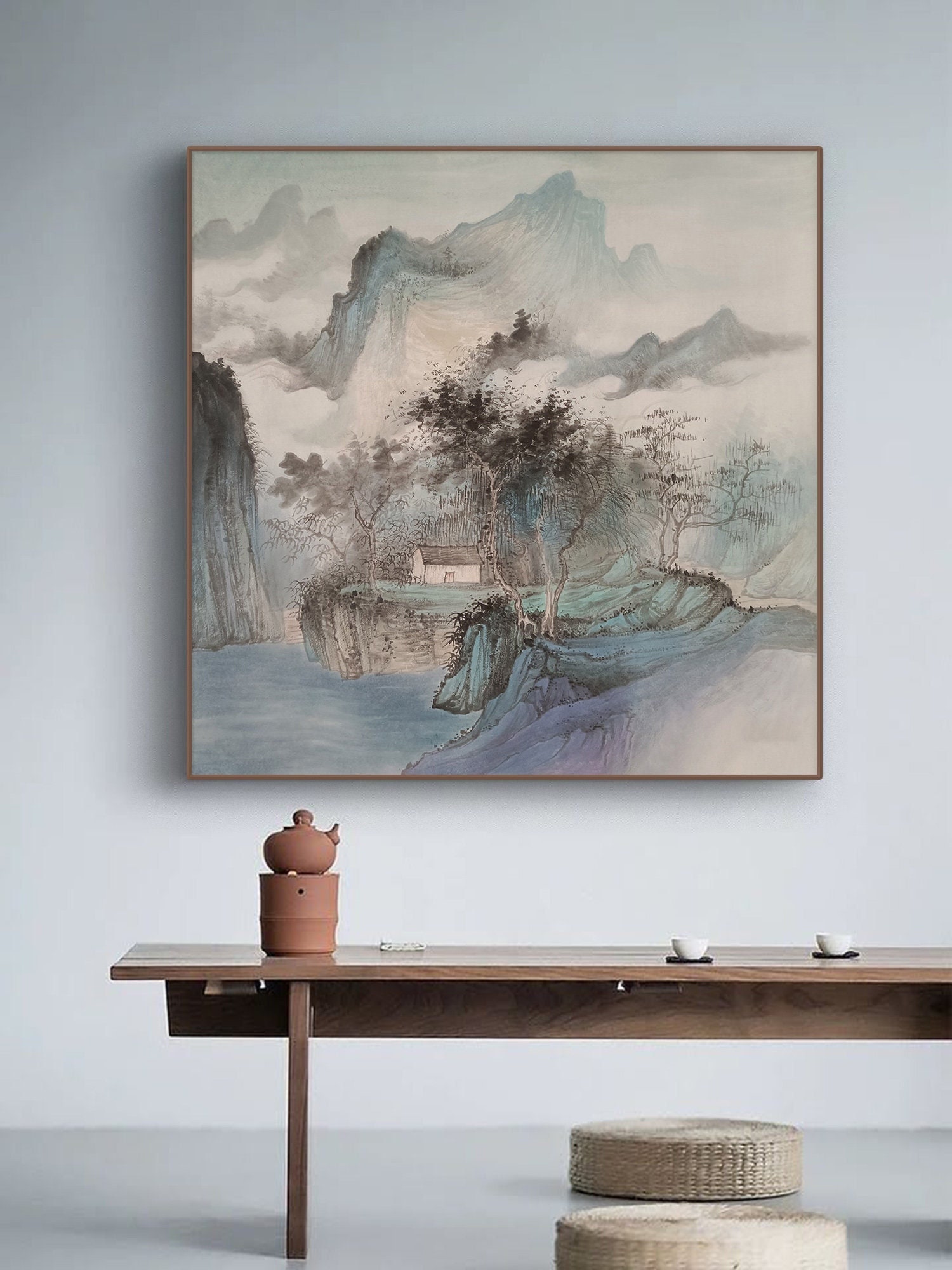 Ink Wash Dream, Landscape Aesthetic, original Chinese modern landscape panting, ink brush painting, hand-painted original ink wash painting