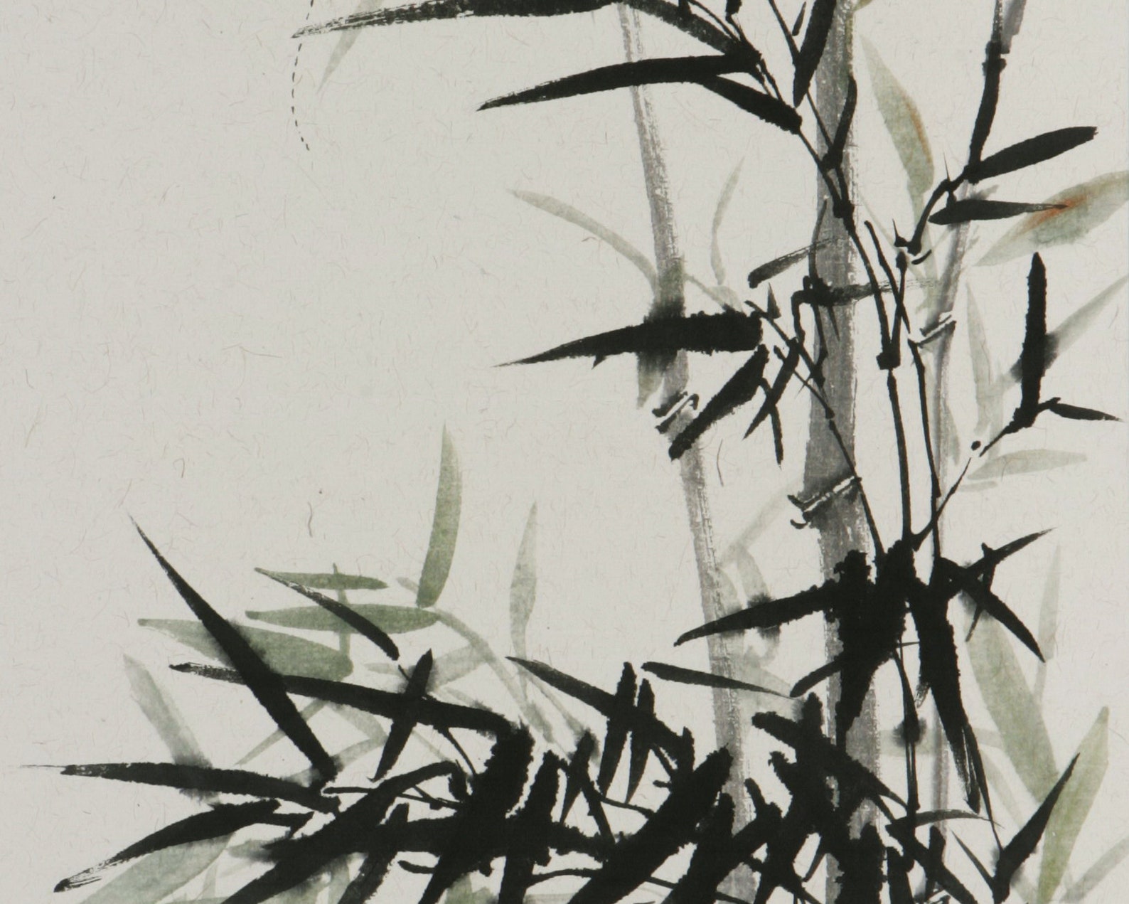 HandPainted bamboo brush painting set of 2 original sumi Etsy