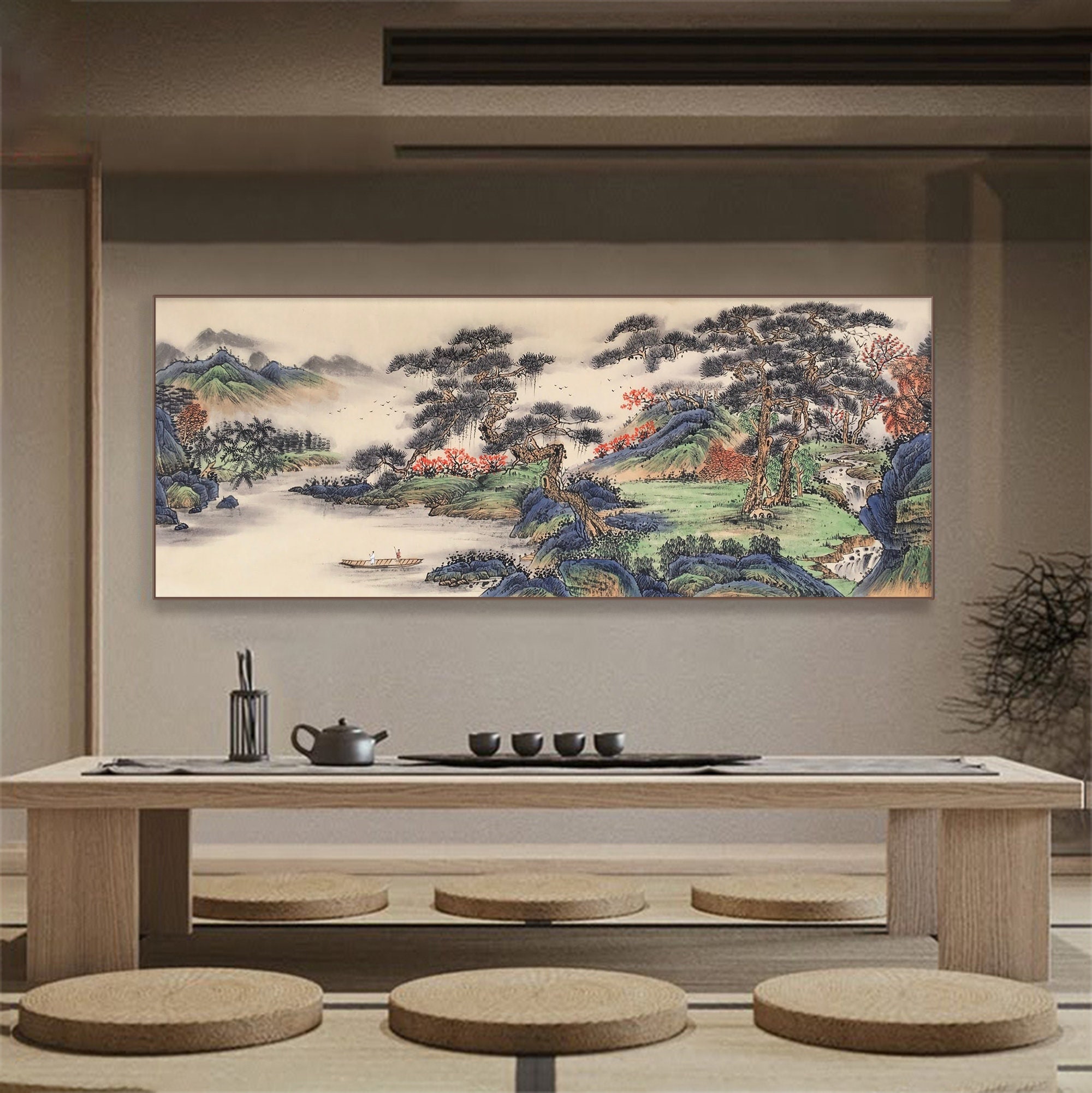 Hand-painted Chinese Traditional Landscape Painting, Large