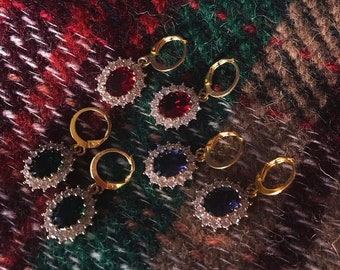Handmade Swarovski Huggie Earrings | Swarovski Earrings | Handmade Earrings | Princess Diana Inspired