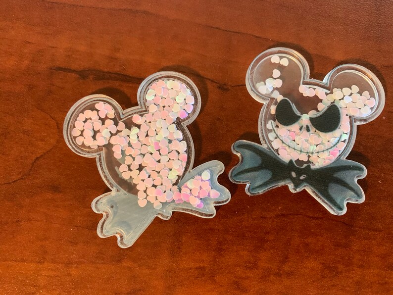 hair bow center Flat Back Planar Resin embellishment Nightmare Before Christmas Jack Glitter Shaker cabochon