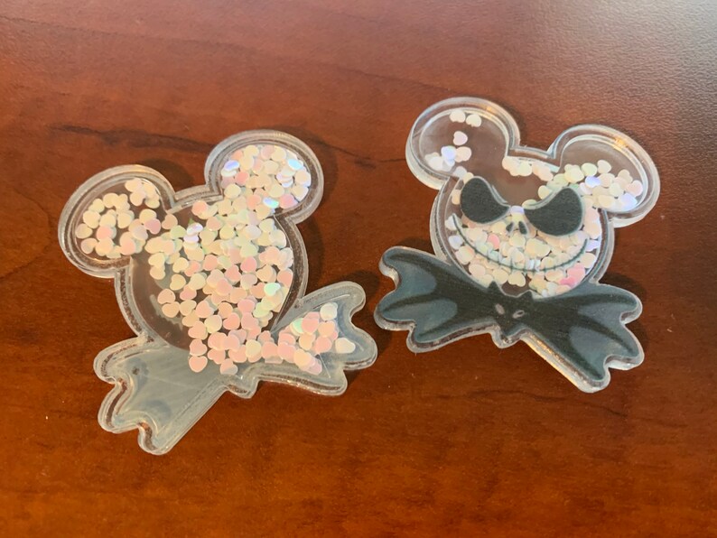 hair bow center Flat Back Planar Resin embellishment Nightmare Before Christmas Jack Glitter Shaker cabochon