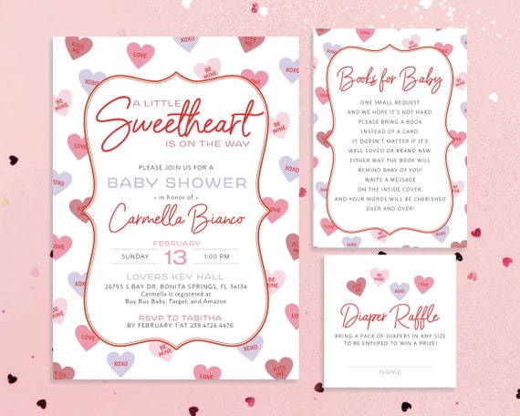 A Little Sweetheart is on the Way Baby Love Heart Girl Shower