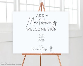 Add a Matching Large Welcome Sign, Bridal Baby Shower, Wedding, Birthday, Custom, Personalized, Day of Signage | Digital or Printed