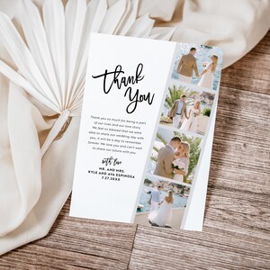Photo Booth Strip Wedding Thank You Card Photo Collage Bridal Shower Modern Minimalist Classic | Digital or Printed Cards (850)