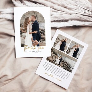 Wedding Arch Thank You Card Photo Collage Announcement Bridal Simple Timeless Modern Minimalist Classic | Digital or Printed Cards (869)