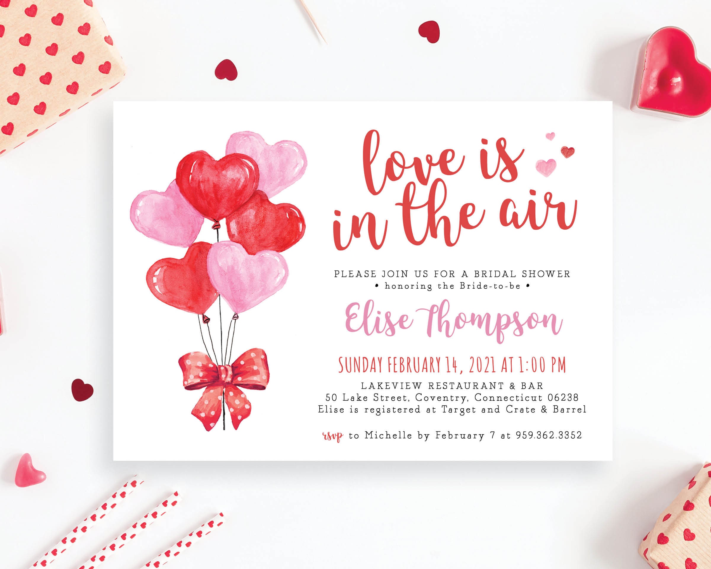 Love is in the Air Valentines Day Bridal Shower
