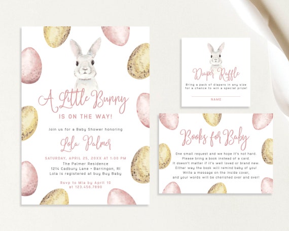 Custom Gift Wrap Neutral Bunny Rabbit Easter Spring Baby Shower