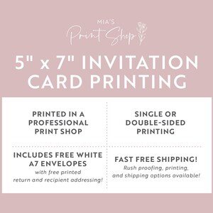 5" x 7" Card Invitation Printing with Envelopes