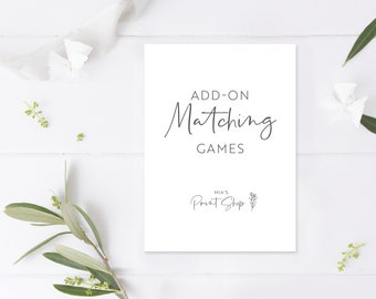 Add-on Matching Shower Games to your order | Printed or Digital Files
