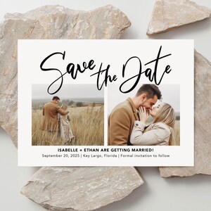 Save the Date Card Photo Collage Simple Timeless Wedding Announcement Engagement Modern Minimal Classic | Digital or Printed Cards (753)
