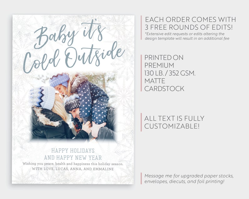 Baby It's Cold Outside Christmas Card 