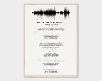 Song Lyrics Sound Wave Personalized Custom Print, 1st Wedding Anniversary Gift, Any Song First Dance Wall Art, Special Song, Memoriam Gift