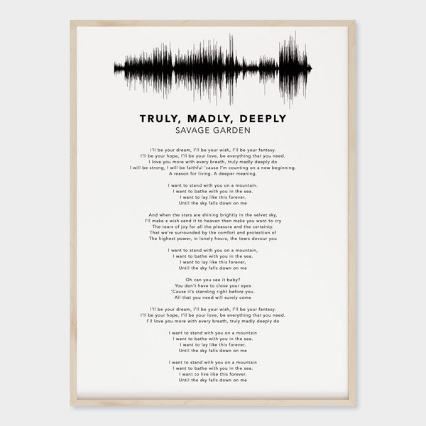 Song Lyrics Sound Wave Personalized Custom Print, 1st Wedding Anniversary Gift, Any Song First Dance Wall Art, Special Song, Memoriam Gift