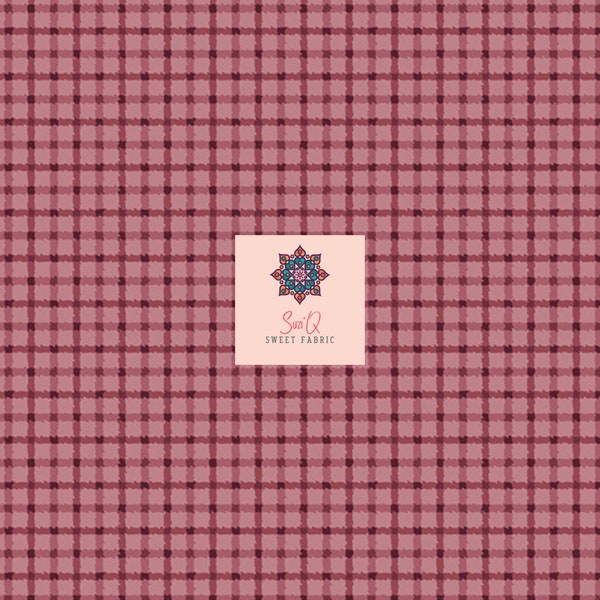 Quilting Cotton Plaid Burgundy from Zelle Ann collection by Benartex Fabrics Sold by the 1/2 Yard