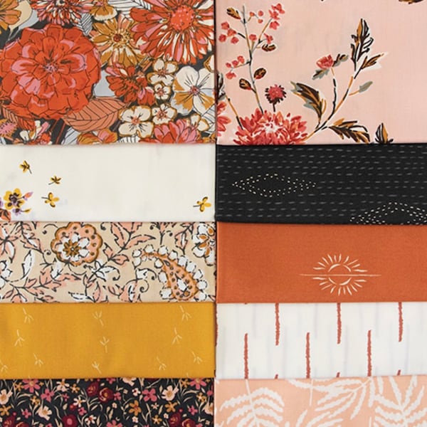 10 Fat Quarter Bundle from Art Gallery Fabrics. Designer’s Palette Sharon Holland Pre-cut 100 % Premium Cotton