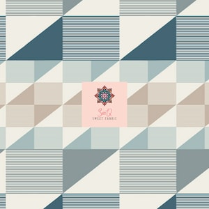 AGF Premium Cotton Fabric Sold by the Half Yard. Trekant Rows Breeze from Heartland designed by Pat Bravo