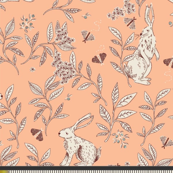 Art Gallery Cottontail Playful Premium Cotton Fabric from Merriweather Collection sold by the 1/2 yard