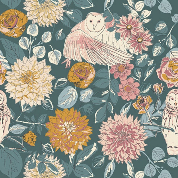 Owl Flannel Fabric Etsy