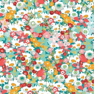 Art Gallery 100% Premium Cotton Fabric “Flowered Medley&quot; from Lavish Collection Sold by the 1/2 Yard