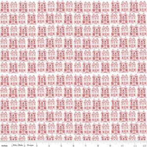 Riley Blake 100% Quilting Cotton Red Hot Houses sold by the 1/2 yard