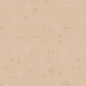 AGF Premium 100% Cotton Fabric Sold by the Half Yard. Cafe Latte Deco stitch Art Gallery Fabric