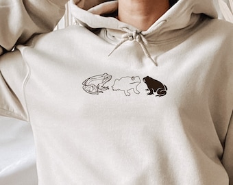 Frog Hoodie Trendy Hoodie Cute Frog Goblincore Goblincore Clothing Aesthetic Hoodie Dark Academia