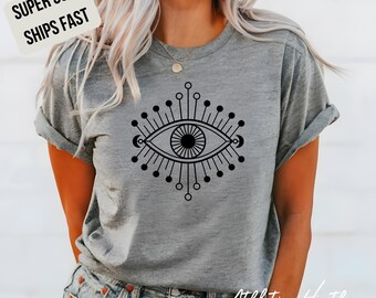 Evil Eye Crewneck Alt Clothing Trendy Clothes Tarot Shirt Witchy tshirt Evil Eye Shirt Indie tshirt All Seeing Eye Evil Eye Print