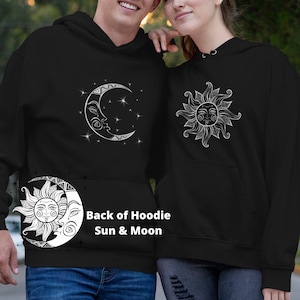 Matching Couples Hoodies, Moon Sun Couples Hoodies, Matching Hoodie for Couple, His Hers Hoodie, Couples Hoodie