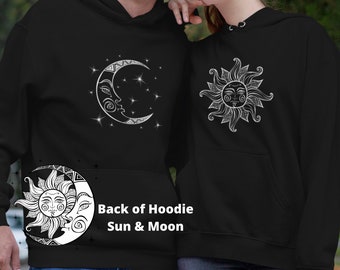 Matching Couples Hoodies, Moon Sun Couples Hoodies, Matching Hoodie for Couple, His Hers Hoodie, Couples Hoodie