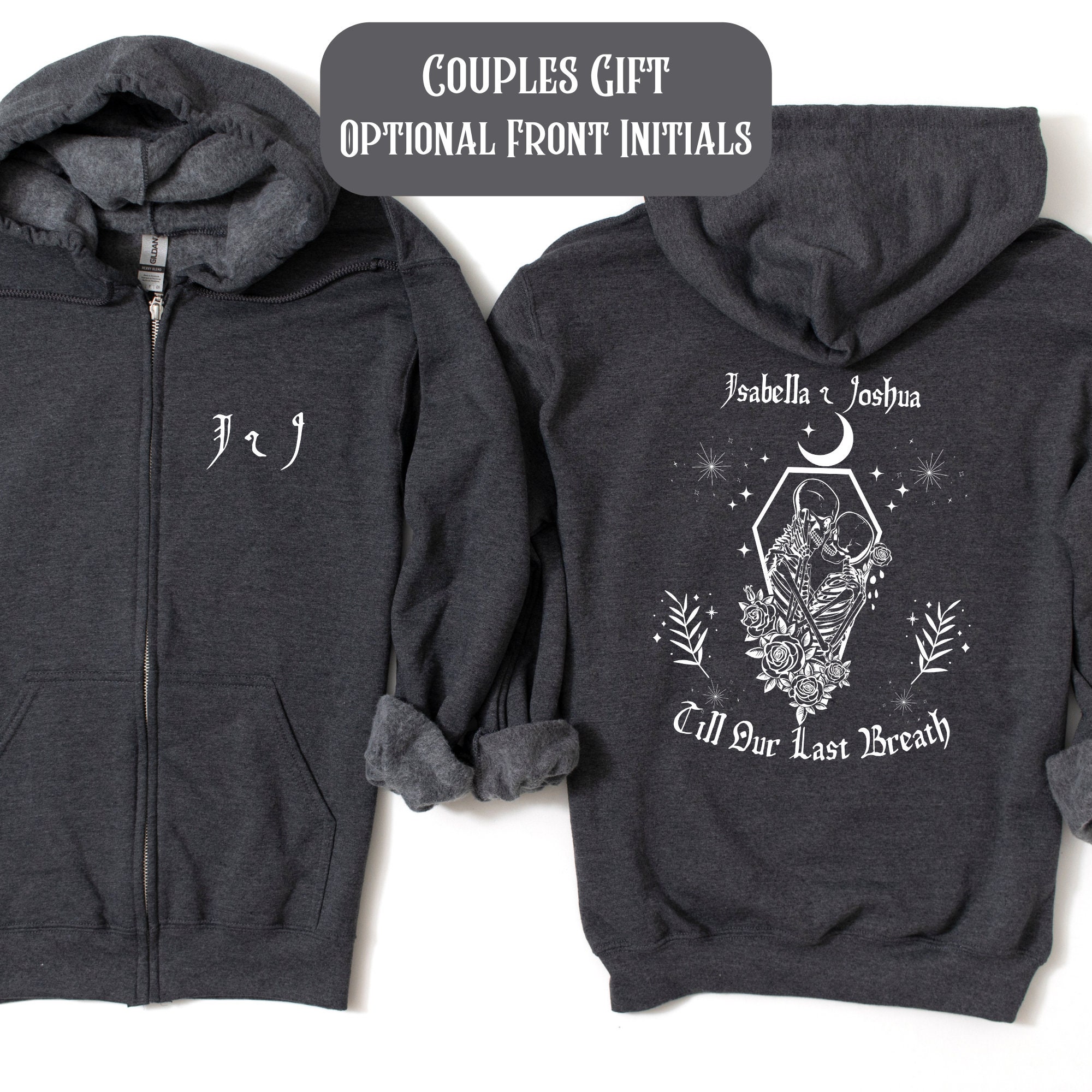 Couple Hoodies, Zip up Hoodie From Our First Kiss Till Our Last 
