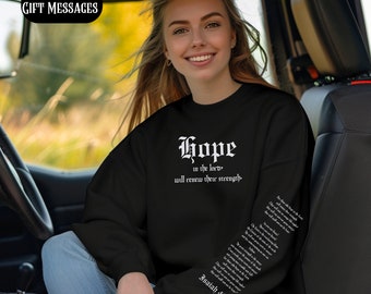 Christian Sweatshirt, Sleeve Religious Gift Jesus Shirt, Hope Isaiah 40:31 Christian Apparel Baptism Gift for Her Gift For Teenager