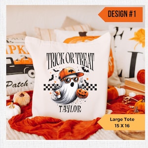 Personalized Halloween Tote Bag, Trick-or Treat Bag, Kids Trick or Treat Bag, Halloween Candy Bag, Halloween Candy Sack, Halloween Treat Bag