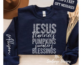 Jesus Fall Sweatshirt: Leopard Print Religious Gift