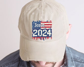 Jesus 2024 Baseball Cap,Jesus baseball hat, Christian baseball hat, Political Hat, Christian apparel, faith apparel, Make America Pray Again